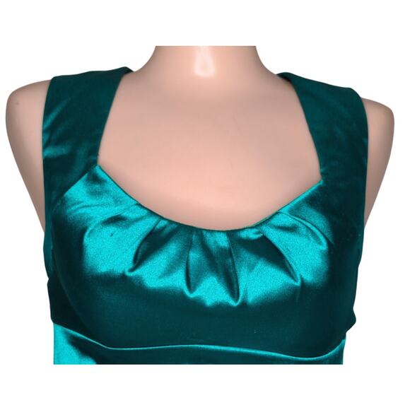 Y2K Ruched Satin Bodycon Cocktail Mini Dress 8 Open Back Fairy Grunge Glam - Picture 3 of 5